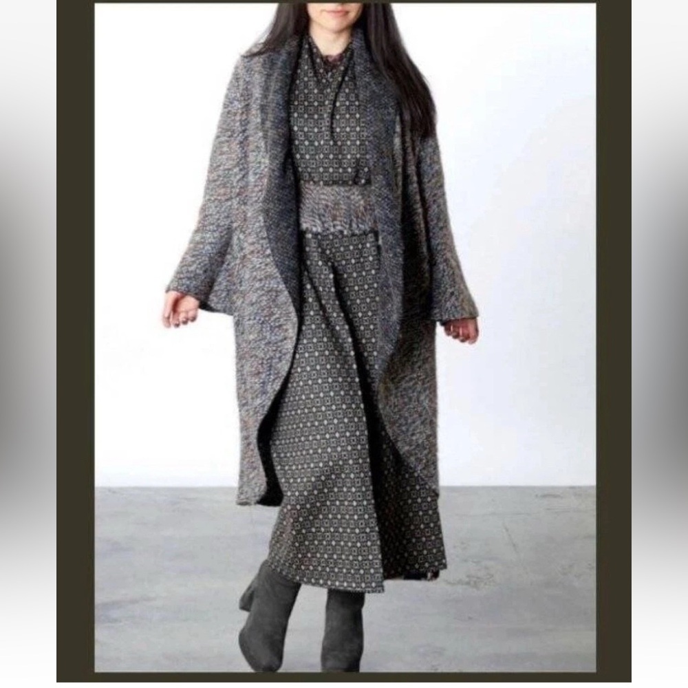 Bryn Walker Castagna Wrap Isle Skye Array Hues Shawl Coat Acrylic Wool Blend M